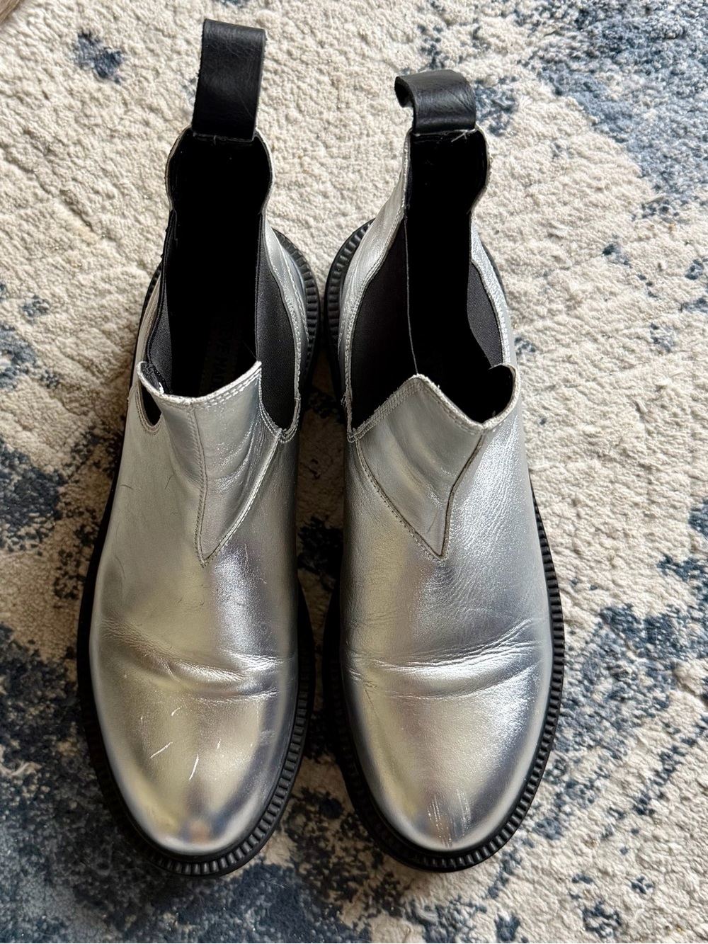 Women’s Steve Madden Metallic Silver Slip-On Chelsea Boots